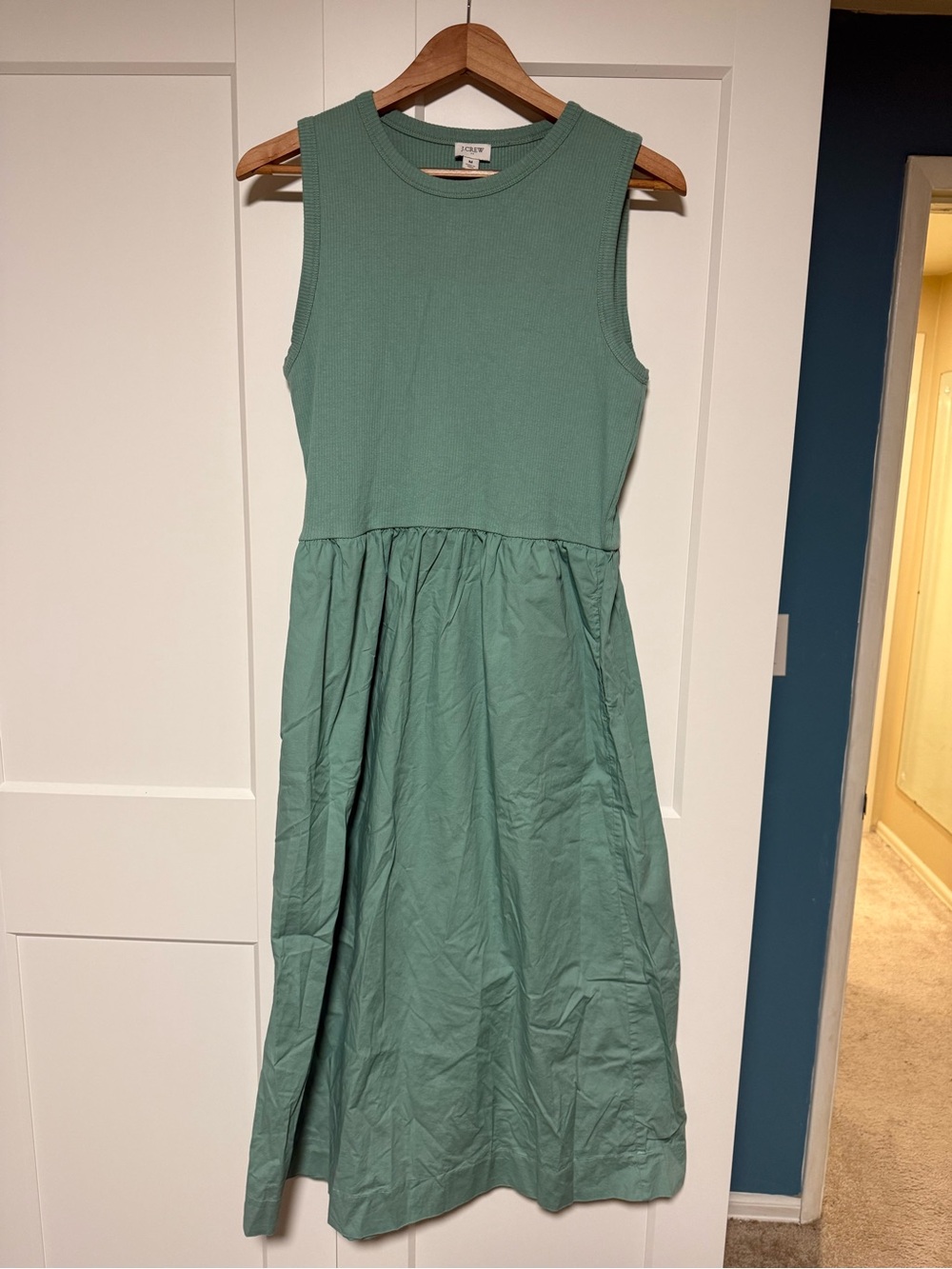 J Crew Sleeveless Midi Dress in Sage Green